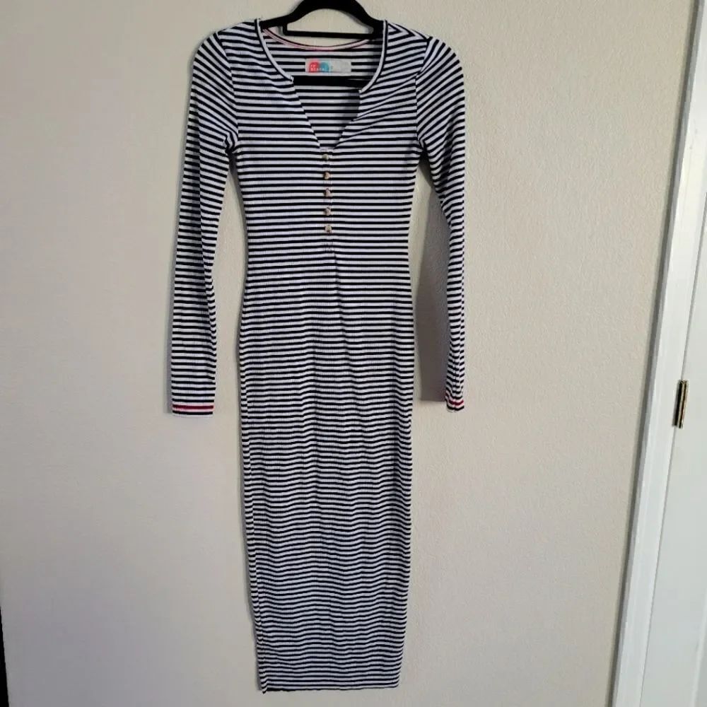 Free people stripe midi dress XS